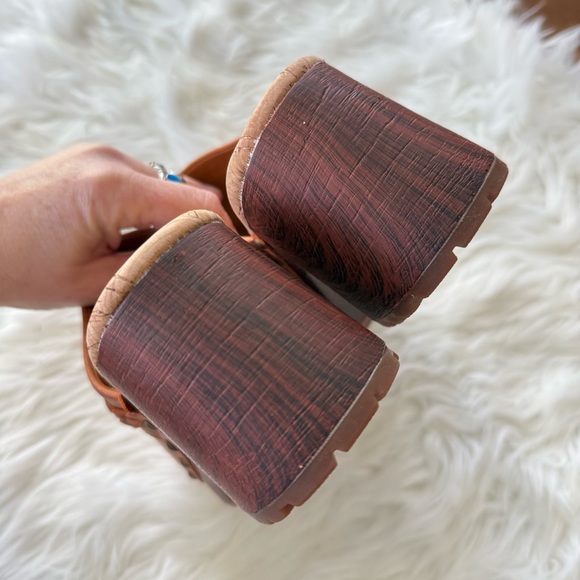 Kork Ease | Women’s TILLY Clog Orange Brown Leather Slip On Studded Clogs Mules - Picture 7 of 9